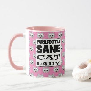 Taza SEÑORA GATA PERFECTAMENTE CUIDADA Humorístico Rosa