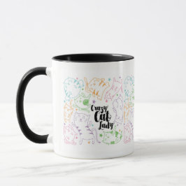 Taza Señora loca Colorful Cartoon Pattern Gift del gato