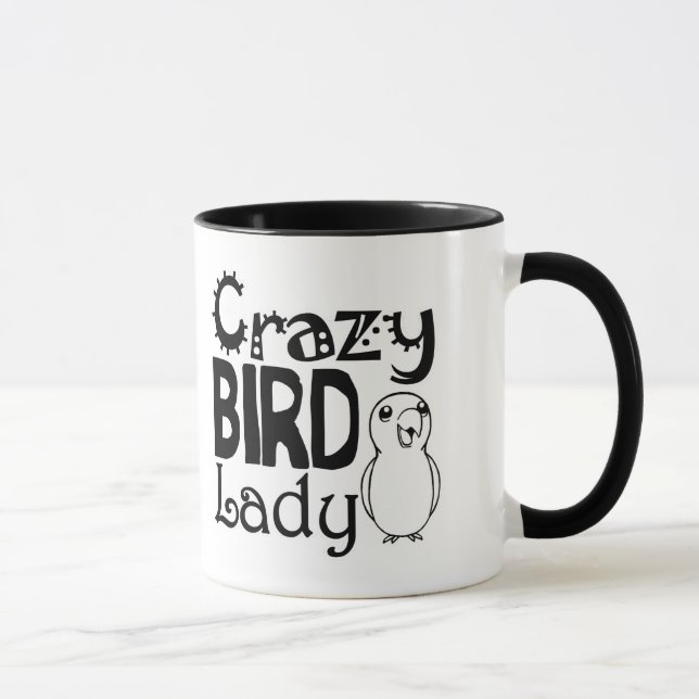 Taza Señora loca del pájaro (Derecha)