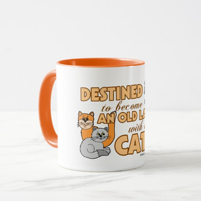 Taza Señora loca futura Funny Saying Design del gato (Anverso izquierdo)