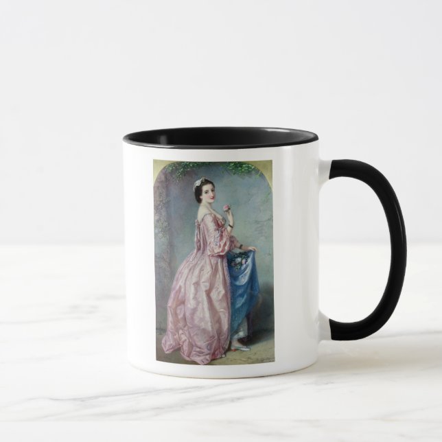 Taza Señora que sostiene las flores en su enagua (Derecha)