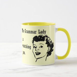 Taza Señora Watching Mugs de la gramática