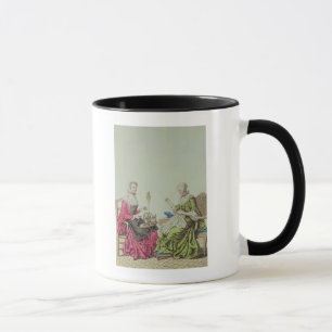 Taza Señoras que hacen girar y que cosen, c.1765