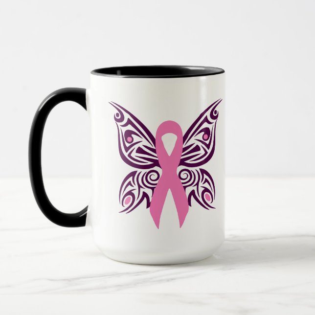 Taza Sensibilización sobre el cáncer de mama Mariposa (Izquierda)