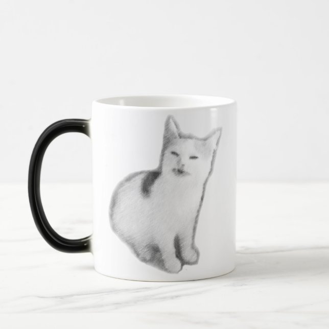 Taza sensible al calor del gato del plátano (Izquierda)