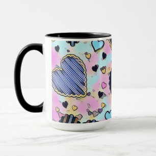 Taza Sentidos corazones alegres y coloridos dibujos