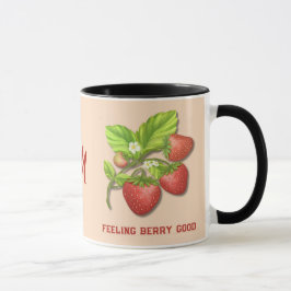 Taza SENTIMIENTO DE BERRY BUEN Monograma de fresa