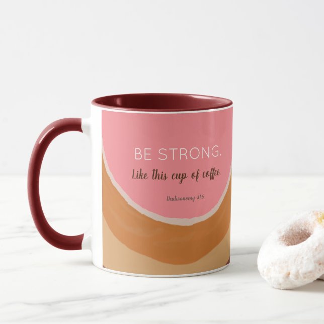 Taza Ser fuerte-Inspirador Mug (Con donut)
