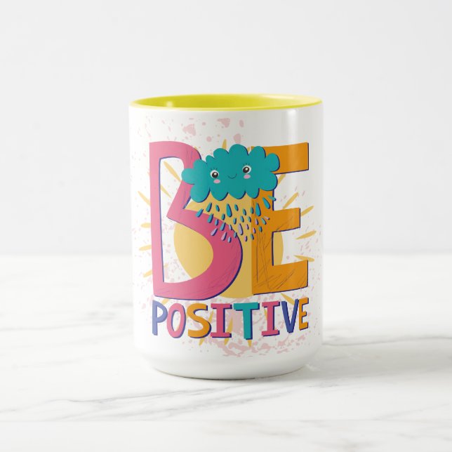 Taza Ser positivo con flores (Centro)
