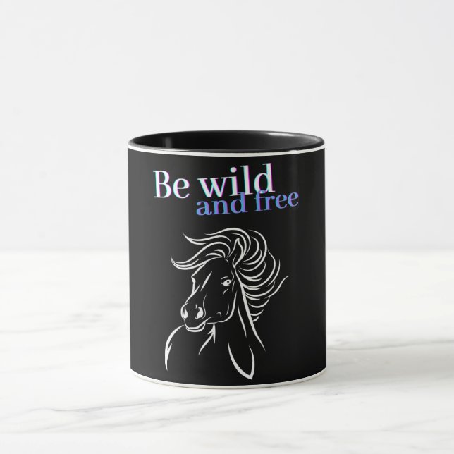 Taza Ser salvaje y libre caballo (Centro)