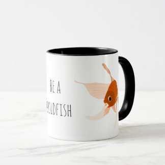 Taza ser un ilustracion negro naranja de pez dorado