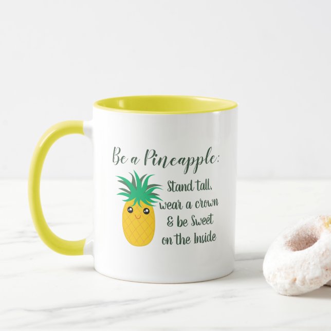 Taza Ser una cita motivacional Inspiradora de piña (Con donut)