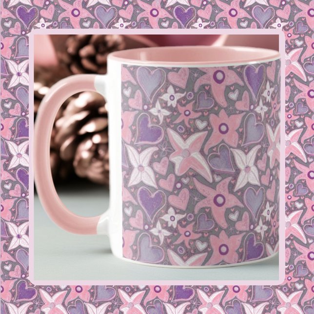 Taza Ser único Ser tu patrón en rosa/púrpura (Subido por el creador)
