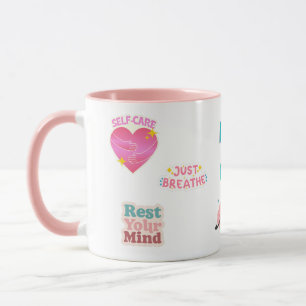 TAZA SERENA ACENTUACIÓN DE DOS TONOS ROSA BLANCO ENVUEL