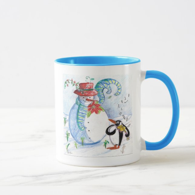 TAZA SERENADE INVIERNO DE SNOWMAN Y PENGUIN (Derecha)