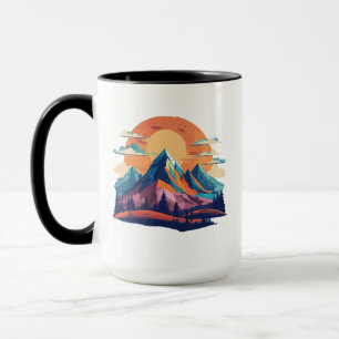 Taza Serene Mountain Scene Combo Mug - 15 oz