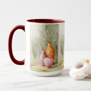 Taza Serene Vessels Arte naranja y rosa