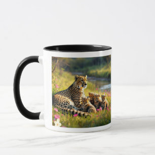 Taza "Serenidad Riverbank con Cheetahs"