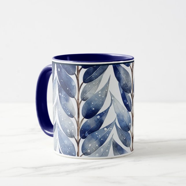 Taza Serenity Blue Leaf Mug (Anverso izquierdo)