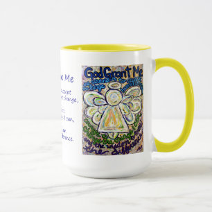 Taza Serenity Prayer Angel Painting Mug or Cup