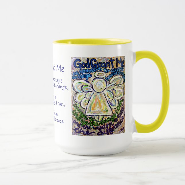 Taza Serenity Prayer Angel Painting Mug or Cup (Derecha)