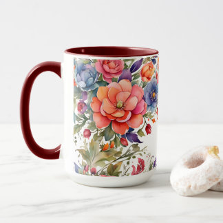 Taza Sereno Floral Acuarela PD Dos Tonos