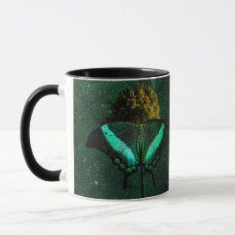 Taza Sereno Oliva Moderno Borboleta Natureza