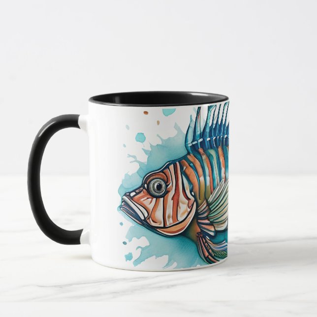 Taza Serie Acuarela: Pez León (Izquierda)