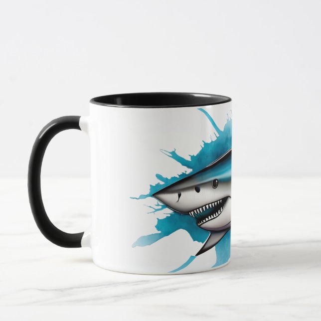 Taza Serie de Acuarela: Tiburón (Izquierda)