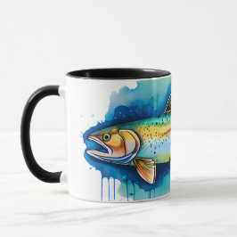 Taza Serie de Acuarela: Trucha/Salmón