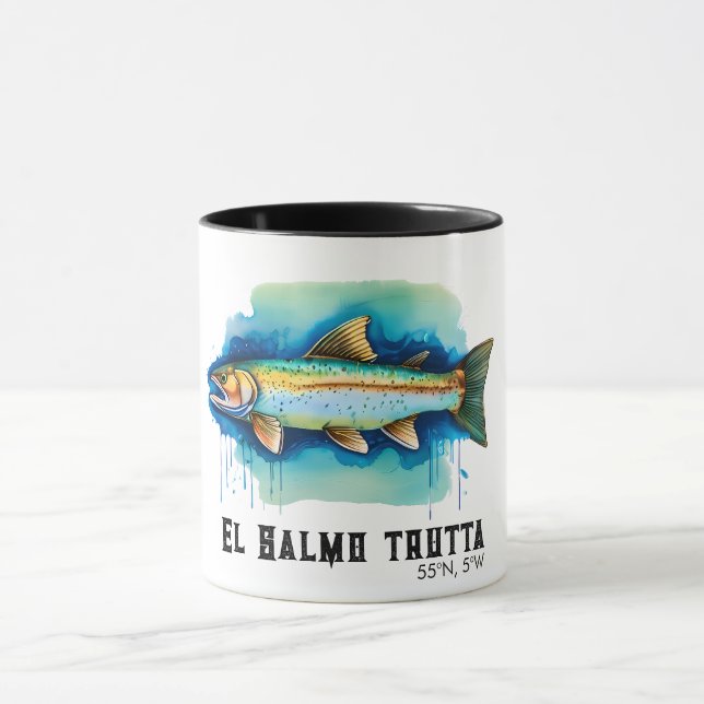 Taza Serie de Acuarela: Trucha/Salmón (Centro)