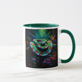 Taza Serpent enroulé dans la jungle.