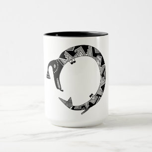 Taza Serpiente de agua, diseño de alfarería de fibras