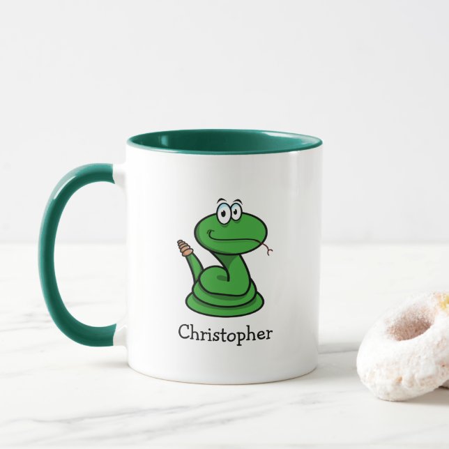 Taza Serpiente de Cascabel Personalizada (Con donut)