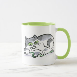 Taza Serpiente del jardín y el gatito curioso