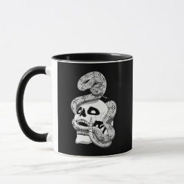 Taza Serpiente gótica negra y blanca y arte oscuro crán