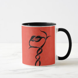 Taza Serpientes Góticas Rojo Y Negro