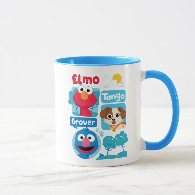 Taza Sesame Street | Gráfico del parque de Elmo, Tango  (Derecha)