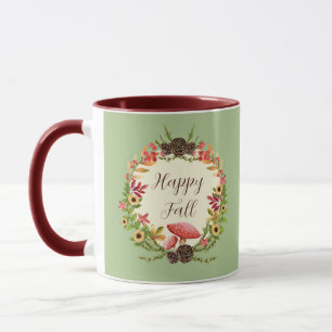 Taza Setas y girasoles con texto personalizable 