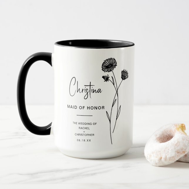 Taza Setiembre, empleada de honor | Aster Birth Flower (Con donut)