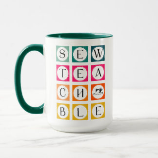 Taza Sewteachable Colorful Squares