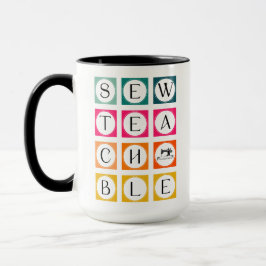 Taza Sewteachable Colorful Squares