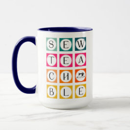 Taza Sewteachable Colorful Squares
