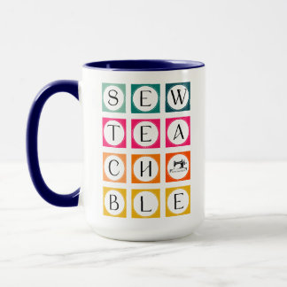 Taza Sewteachable Colorful Squares