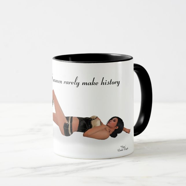 Taza Sexy Brunette Pinup Chica Coffee Sleeping Mug (Anverso derecho)