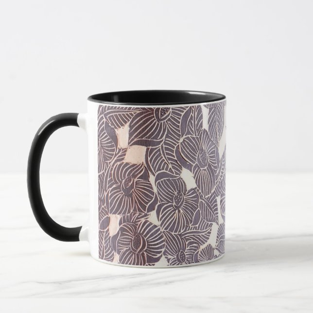 Taza Sgraffito negro floral (Izquierda)