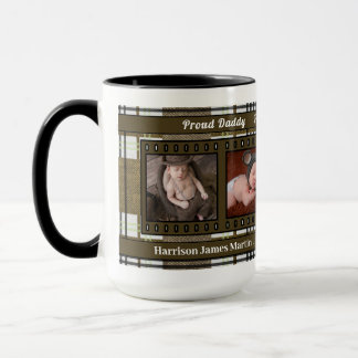 Taza Shades of Brown Plaid 4 Photo Filmstrip Daddy