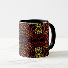 Taza Shades Of Orange Red Yellow Ribbon Art Design