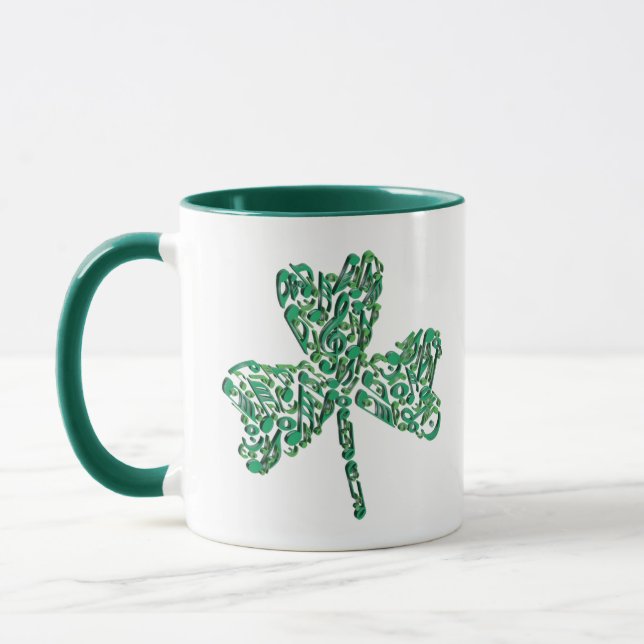 Taza Shamrock Music Notes Ornament Mug (Izquierda)