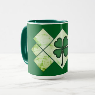 Taza Shamrock Pattern St Patrick’s Day Shirt – caneca
